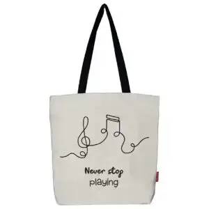 Tote bag. Bolso grande "NEVER STOP PLAYING"