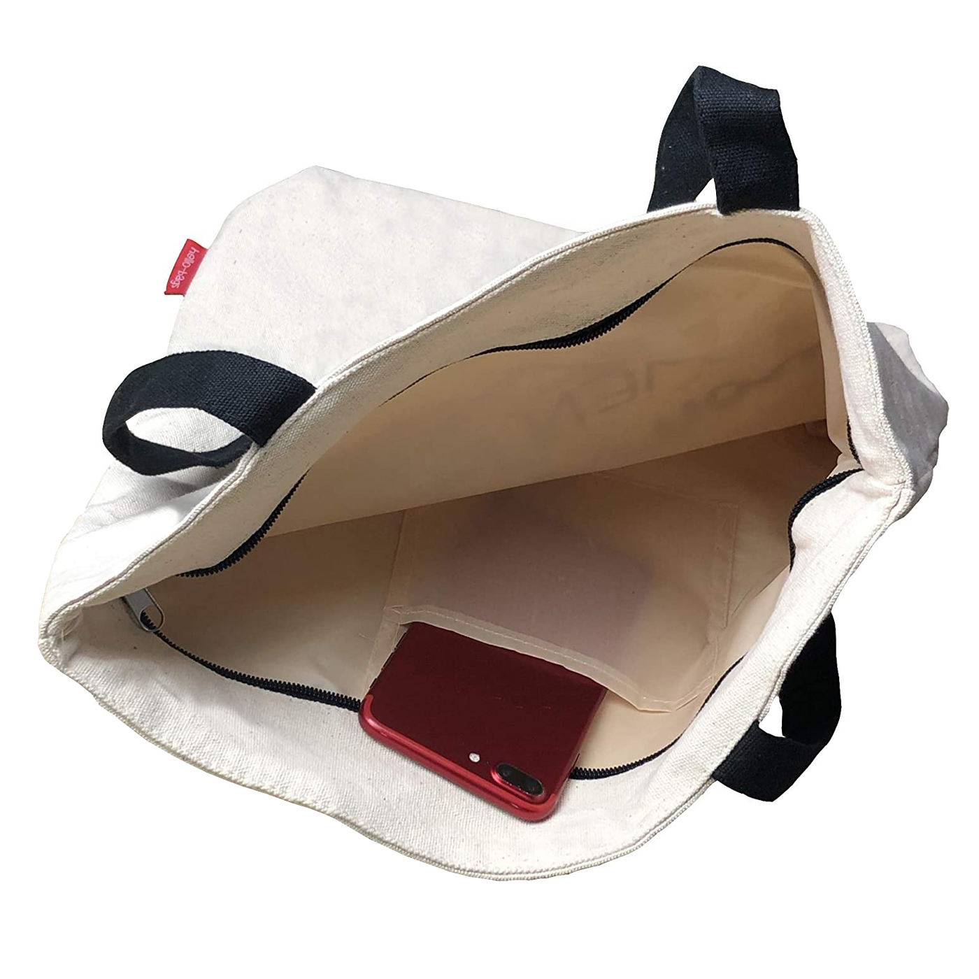 ZHOUHONG Tote Bag Santa Roja Bolsas de Tela Durable Bolsa Tela Reutilizable  Tote Bag Tela con Cremallera Bolsa de Tela Bolsas Tela para Mujer Bolsa Tela  para Pintar 25x30cm : : Hogar